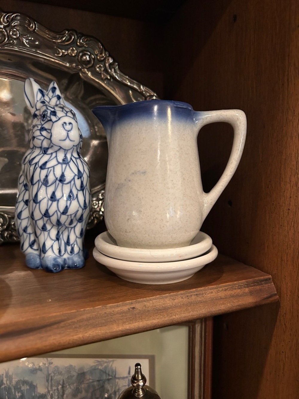 Vintage Flow Blue Ironstone Creamer